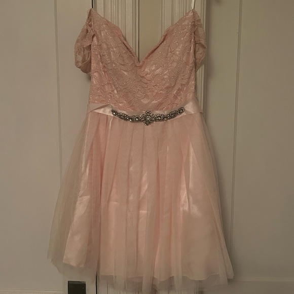 Organza Pink Baby Doll Dress,Pink Birthday Dress,Pink Homecoming Dress  Y2060 main image 1